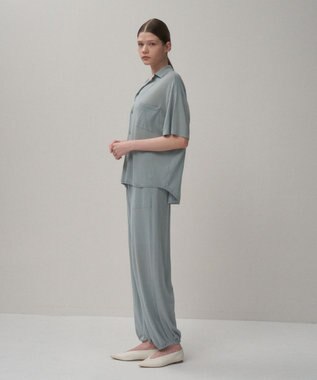 ATON HIGH TWIST COTTON | ニットシャツ BLUE GRAY