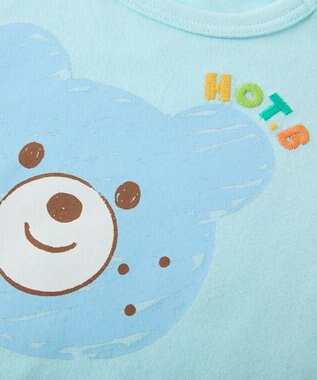 MIKI HOUSE HOT BISCUITS 【80-120cm】カラフルビーンズ フェイスプリント 半袖Tシャツ ブルー