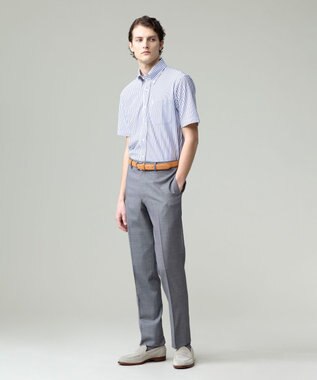 J.PRESS MEN 酷暑の清潔感もこれ一枚で【吸水速乾 / 抗菌防臭 / 防シワ】【J.PRESS OXFORD JERSEY】カノコインレイストライプ 半袖シャツ / B.D. ブルー系1