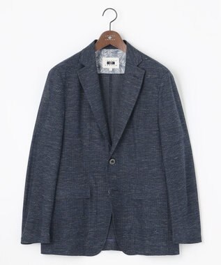 JOSEPH ABBOUD 【清涼感/軽量】リネンTOPピケ ジャケット ネイビー系