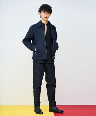 JOSEPH HOMME 【HIGH GRADE LINE】マックスプリーツワッシャー　バンドカラーシャツ ブラック系