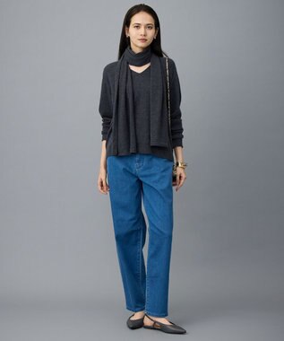 自由区 L 【19号サイズまで展開】ウスカルデニムダーツカーブ パンツ [新色]ミッドインディゴ