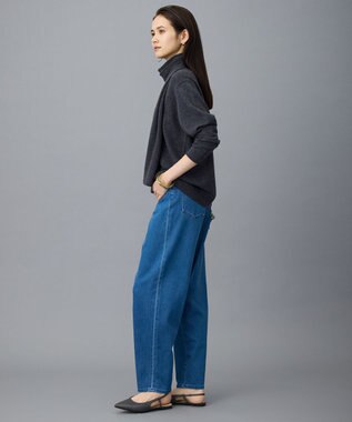 自由区 L 【19号サイズまで展開】ウスカルデニムダーツカーブ パンツ [新色]ミッドインディゴ