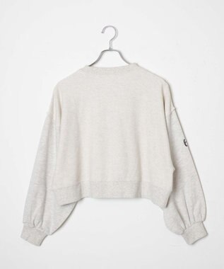 WEGO リメイク風切り替えショートスウェット 杢グレー