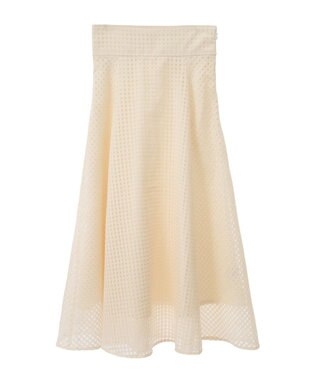 earth music&ecology シアーチェックスカート Ivory