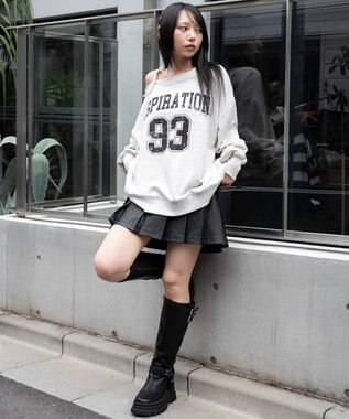 WEGO 【25年秋冬新作】2WAYグラフィックワンショルBIGスウェット 柄2