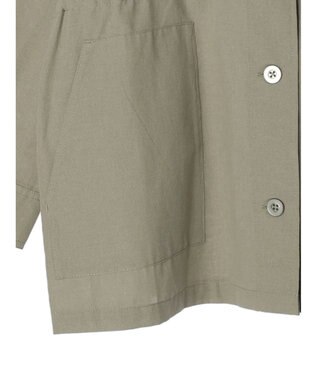 Green Parks 綿麻混ノーカラーブルゾン Light Khaki