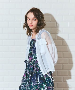 GRACE CONTINENTAL メッシュコンビシアーブルゾン ホワイト