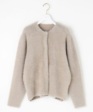 ANY SIS フェザーニット ジャケット ベージュ