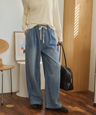 WEGO 【ANGIE VINTAGE】デニムイージーパンツ ブルー