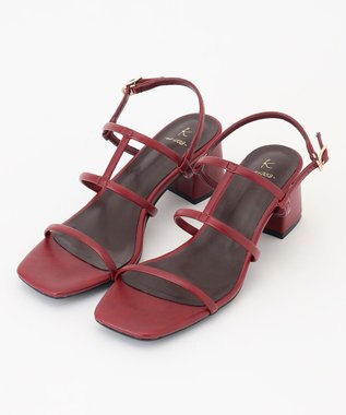 組曲 ナローストラップサンダル バーガンディ系