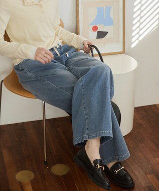 WEGO 【ANGIE VINTAGE】デニムイージーパンツ ブルー