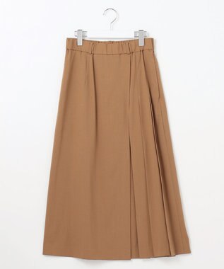 自由区 【洗える】トロストレッチ スカート ブラウン系