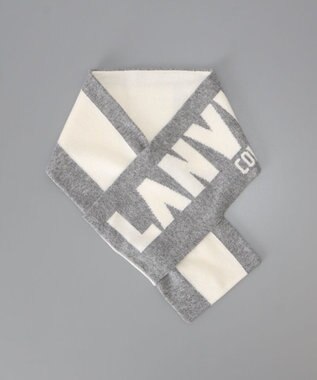 AURORA 【 LANVIN COLLECTION（ランバン コレクション） 】カシミヤニットジャカード片通しマフラー(WASH)