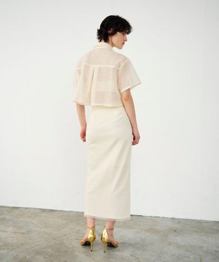 GRACE CONTINENTAL ラッセルメッシュシャツ ベージュ