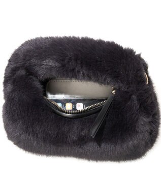 UNBILLION カシュカシュ cachecache / フェイクファー2wayハンドルミニバッグ ブラック