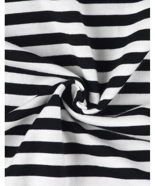 une nana cool MADE WITH LIBERTY FABRIC 綿100％ボーダー 半袖ワンピース BL