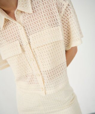 GRACE CONTINENTAL ラッセルメッシュシャツ ベージュ