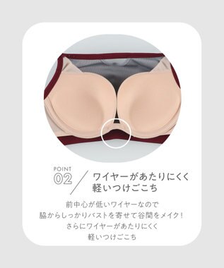 AMPHI ブラジャー 谷間をつくる ワイヤーが当たりにくい モールドカップ 【NAILS INC×AMPHI】 ブラ BLH307 アンフィ／ワコール グレー