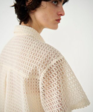 GRACE CONTINENTAL ラッセルメッシュシャツ ベージュ