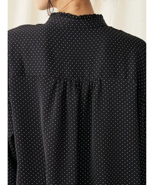 CRAFT STANDARD BOUTIQUE ピコフリルドットブラウス Black