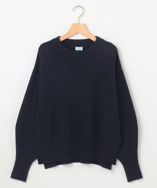 組曲 コットンカシミヤ混 クルーネックニット ネイビー系