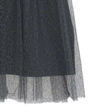 earth music&ecology ニュアンス柄レースドッキングプルオーバー Charcoal Gray