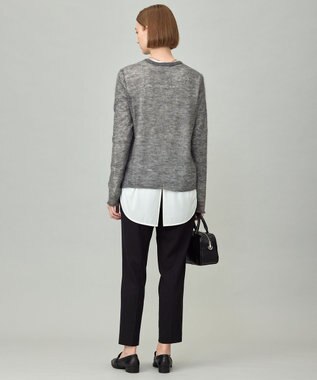 ICB L 【洗える】 シルキーシアーモヘヤ ニットプルオーバー グレー系