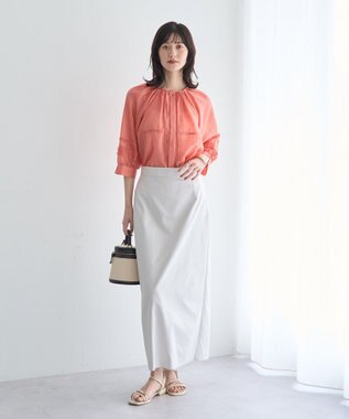 YECCA VECCA タックスリーブシアーシャツ Orange