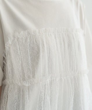 earth music&ecology ニュアンス柄レースドッキングプルオーバー Ivory