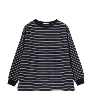 Green Parks マシュマロタッチボーダープルオーバー Navy