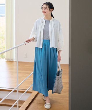 ANY シアーテックリネンギャザーブラウス オフ