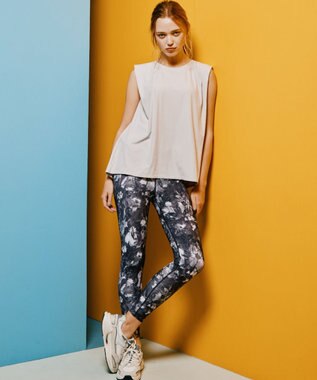 San-ai Resort（三愛水着楽園） 【水陸両用】　プリントレギンス　M・L　【Reir（レイール）】 ブラック