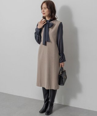 組曲 L 【ご好評につき追加販売 / WEB限定】ミドルジャージー ジャンパースカート ベージュ系