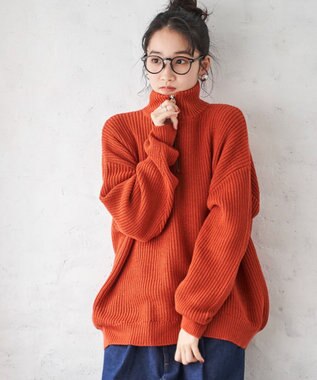 WEGO オーバーフィットハーフジッププルオーバー オレンジ