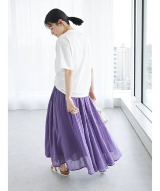 CRAFT STANDARD BOUTIQUE コットンボイルギャザースカート Purple