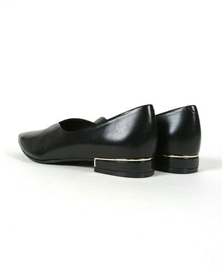 Dominic3 ヒールキャップ Vカットソフトパンプス ブラック