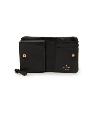 LANVIN en Bleu ペアル 二つ折Lファスナー財布 ブラック