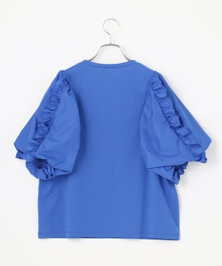 #Newans 【撥水・吸水速乾】コンビネーションフリルスリーブカットソー ブルー系