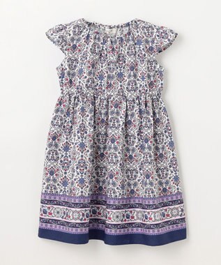 ANY KIDS 【WEB限定柄有】総柄 サマー ワンピース ネイビー系モロッカン