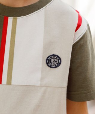 J.PRESS KIDS 【100-130cm】50/2 マルチボーダー Tシャツ カーキ系1