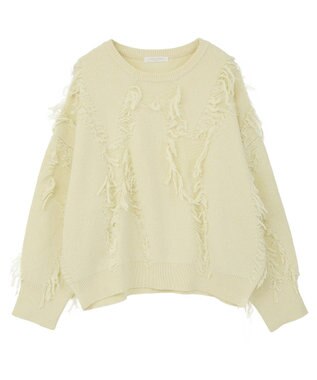 Green Parks フリンジニットプルオーバー Ivory