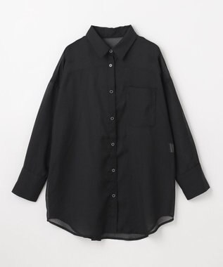 ANY シアーストライプシャツ ブラック