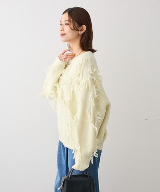 Green Parks フリンジニットプルオーバー Ivory