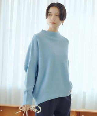 UNFILO ふわふわ ボトルネックニット サックス