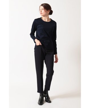 DAKS ミニハウスチェック襟 ダブルカラーTシャツ ネイビー