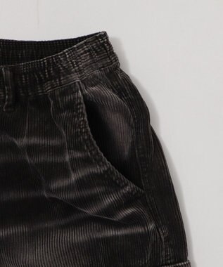 WEGO 【ウエストゴム/MLサイズ展開】イージーコーデュロイカーゴパンツ ブラックその他