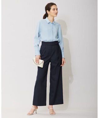 ICB 【洗える】Vi/Peブッチャー タックワイドパンツ ネイビー系