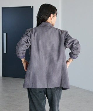 CRAFT STANDARD BOUTIQUE ストライプダブルジャケット Stripe Gray
