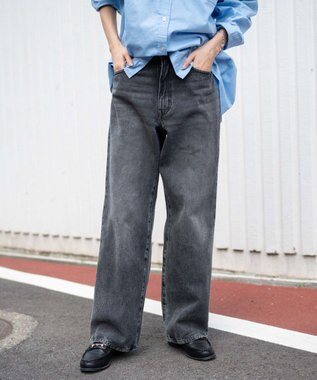 WEGO 【ユニセックス着用ITEM/SMLサイズ展開】デニムストレートパンツ グレー